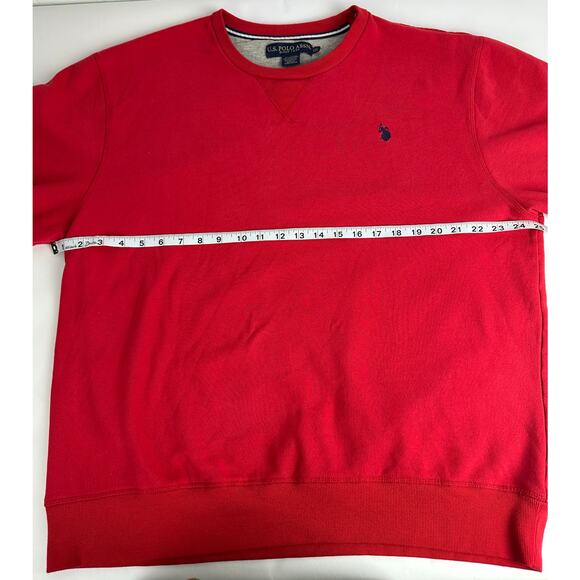 US Polo Assn Size XXL 2XL Sweatshirt Red Holiday Christmas Soft Crew Neck Men's - Picture 5 of 7